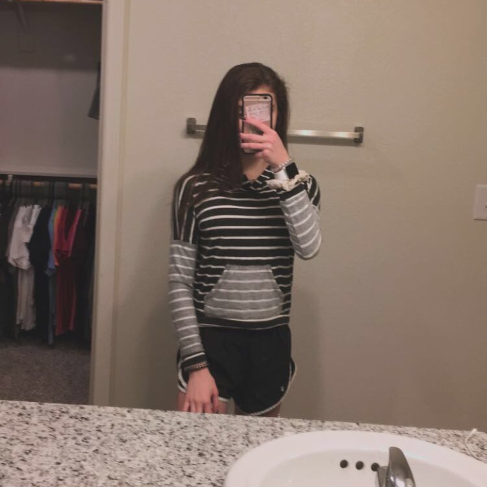 striped hoodie